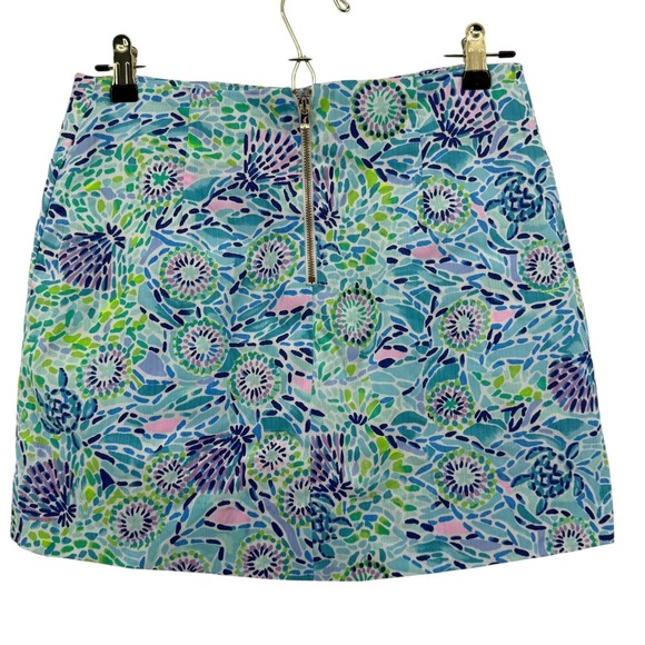 NWT Lilly Pulitzer Marigold Skort Blue Ibiza Open Water Green Pink Mini Size 2 - Picture 4 of 10